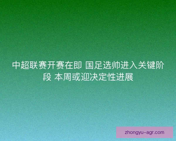 中超联赛开赛在即 国足选帅进入关键阶段 本周或迎决定性进展