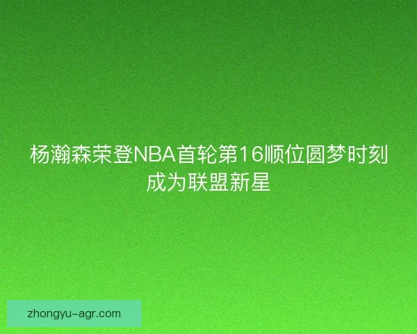 杨瀚森荣登NBA首轮第16顺位圆梦时刻成为联盟新星