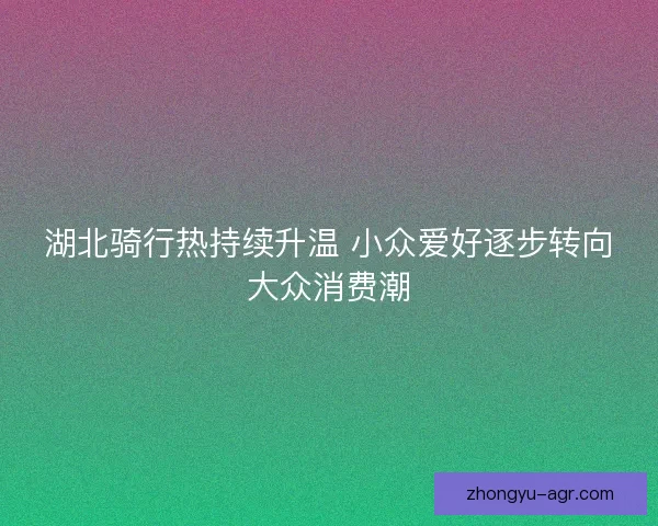 湖北骑行热持续升温 小众爱好逐步转向大众消费潮