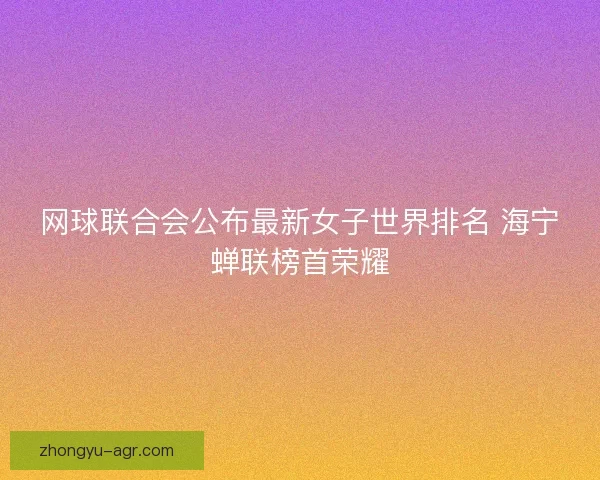 网球联合会公布最新女子世界排名 海宁蝉联榜首荣耀