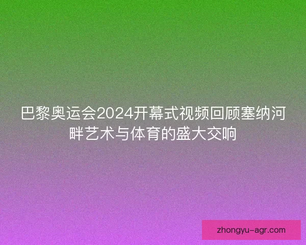 巴黎奥运会2024开幕式视频回顾塞纳河畔艺术与体育的盛大交响
