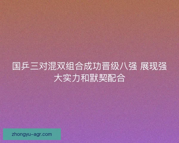 国乒三对混双组合成功晋级八强 展现强大实力和默契配合